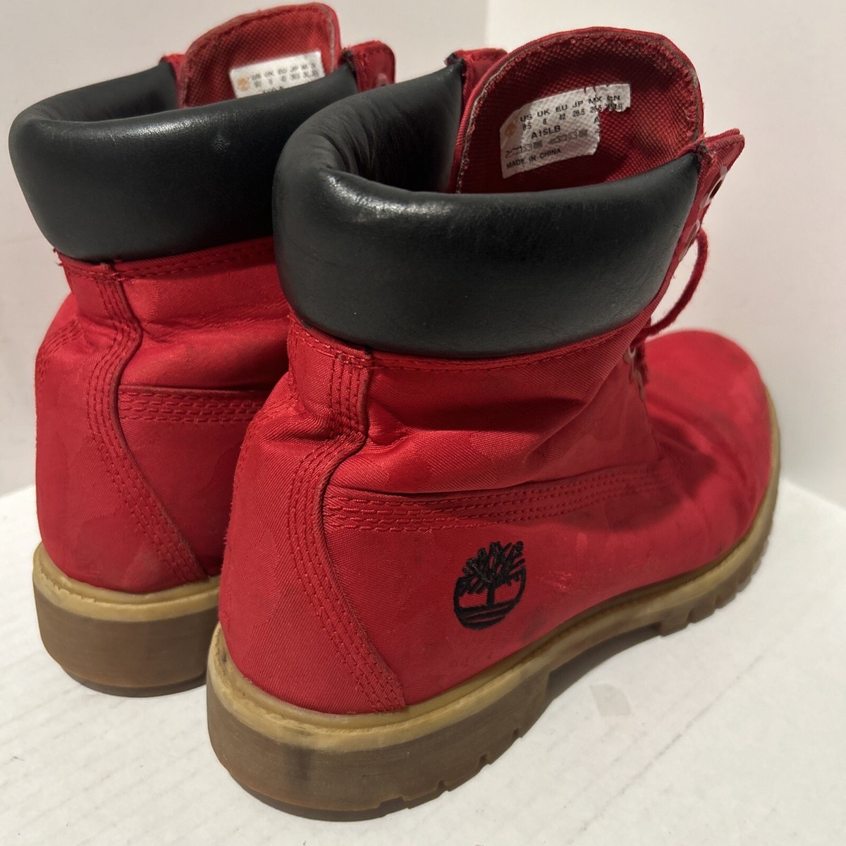 TIMBERLAND Mens Red Camo Valentines Premium Hiking Boots 