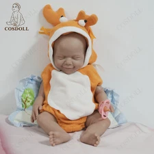 COSDOLL 18.5"Brown Skin Floppy Full Silicone Reborn Baby Dolls Newborn Girl Doll