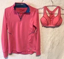 RBX Neon Pink Athletic Top & Sports Bra Lot