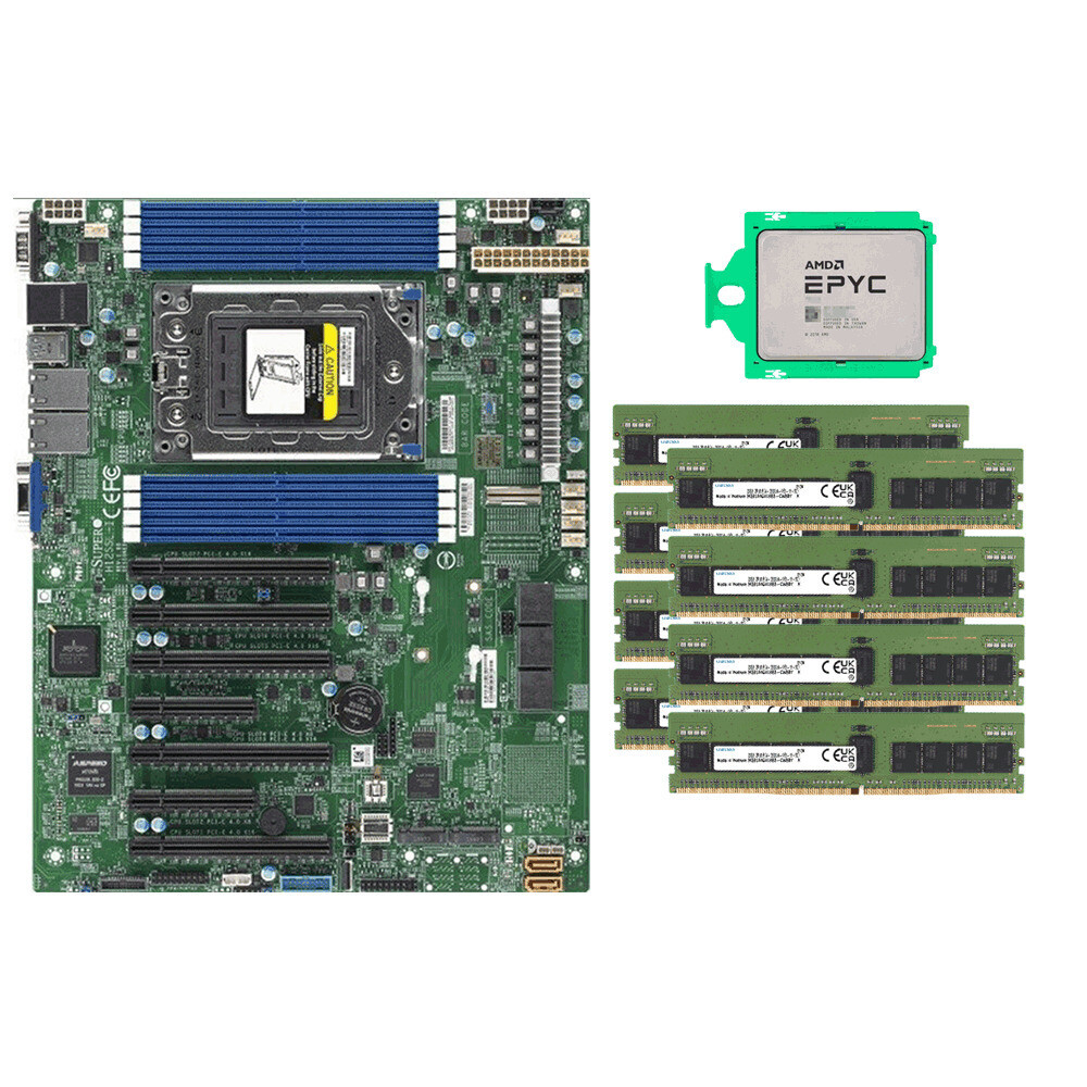 Supermicro H12SSL-i Motherboard AMD EPYC 7532 CPU 32 Cores 256GB