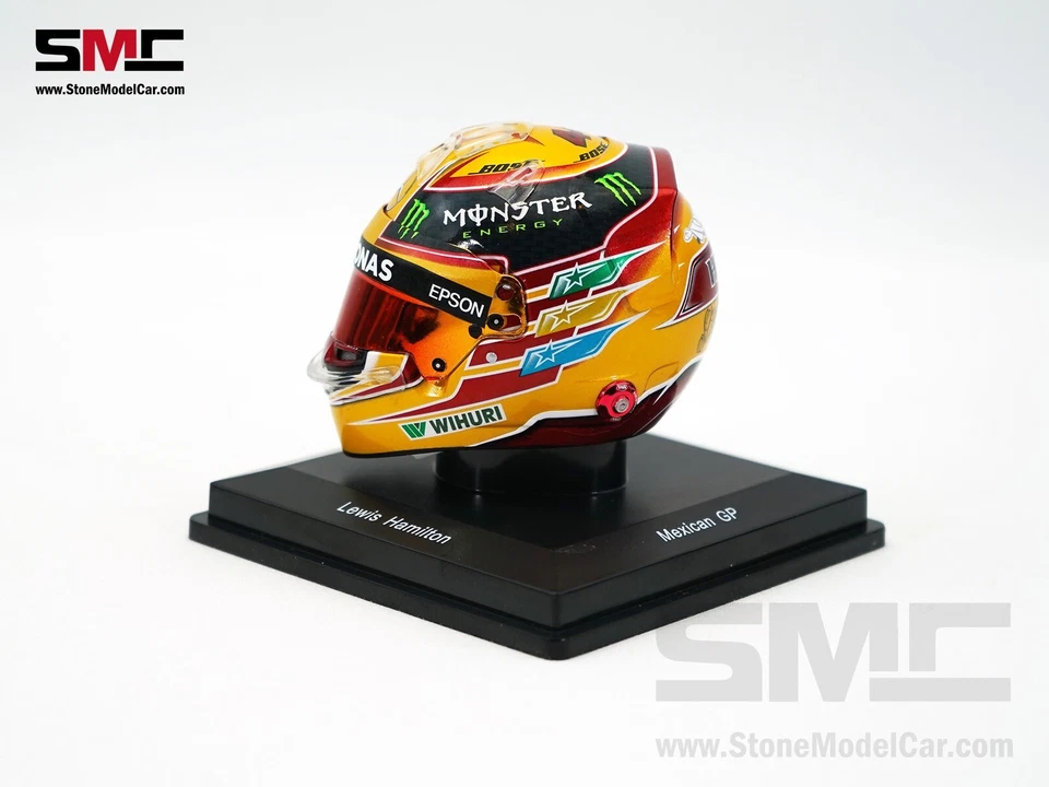 Mercedes AMG F1 W08 #44 Lewis Hamilton Mexico GP 2017 4x WDC 1:5 Spark Helmet - Image 2 of 4