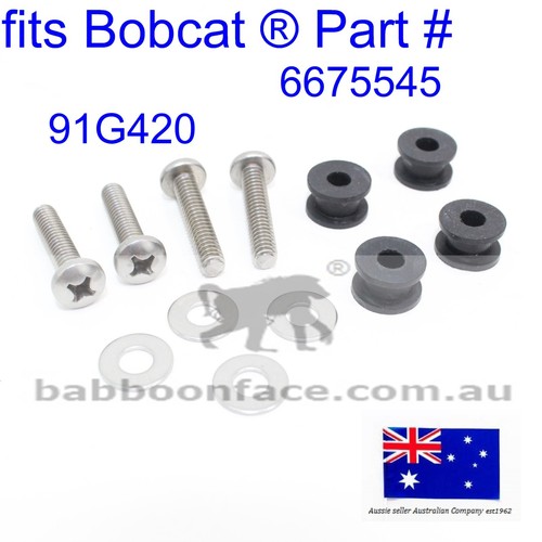fits Bobcat Cab Window Rubber Grommets Screws Washers T190 T200 T250 T300 T320 - Picture 7 of 9