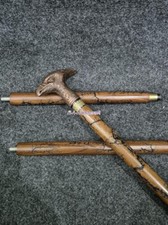 Animal Themed Alumnium Solid Head Handle Victorian Wooden Walking Stick Cane