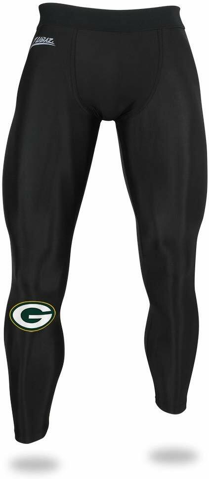 Мужские компрессионные черные леггинсы Zubaz NFL Mens Green Bay Packers Active Performance