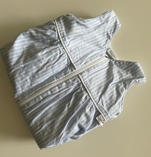 TAVOLINCHEN BABY FROTTEE SCHLAFSACK HELLBLAU WEISS GESTREIFT GR.90 CM 