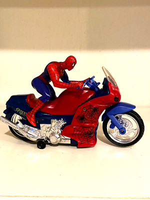 ❤️ Spider-man Bump N' Go Cycle/ Motorcycle and Figure 2001