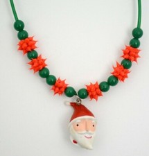 Vtg Russ Christmas Necklace 1990s with Santa ...