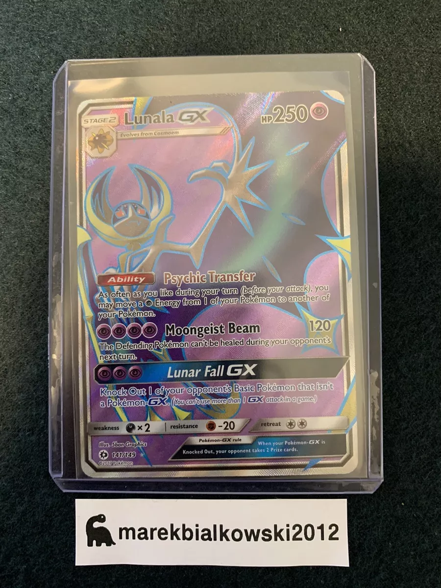  Pokemon Sun & Moon Lunala GX 153/149 Hyper Rare Holo