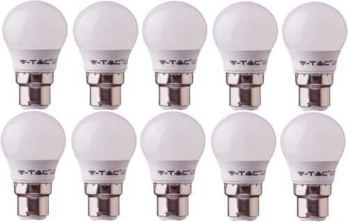 V-Tac LED 3w G45 Golf Ball Bulbs - PACK OF 10 - B22 / BC / Bayonet Warm White  - Picture 1 of 5