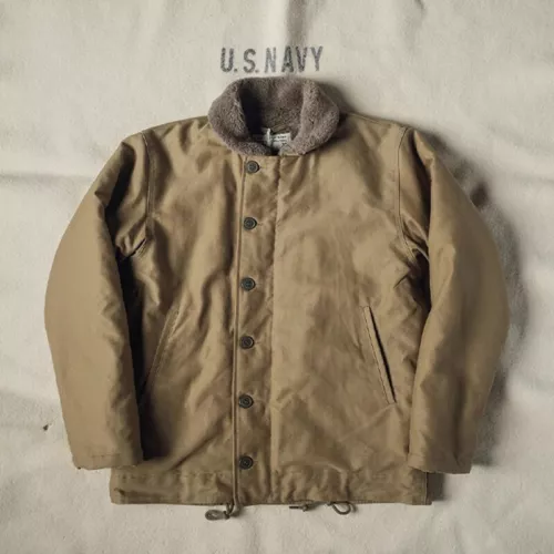 Bronson Heavy-Duty N-1 Deck Jacket Plain Version Jungle Cloth Wool Lined Coat - Picture 1 of 36