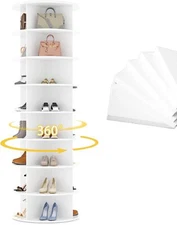 8 Tier Rotating Shoe Rack, Spinning Lazy Display Storage, Shoe Tower Organizer