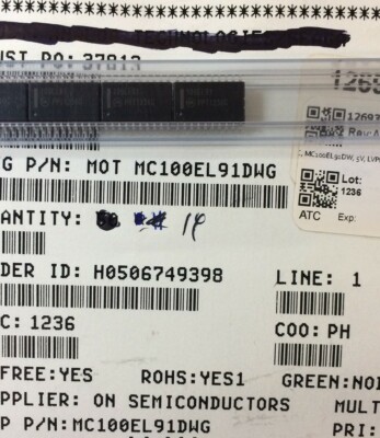 MC100EL91DWG ON SEMI IC TRNSLTR UNIDIRECTIONAL 20SOIC ROHS 2 PIECES