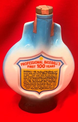 Jim Beam Decanter Professional Baseball's 100th Anniversary 1869 - 1969 Empty - Picture 3 of 7