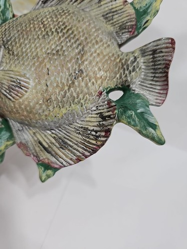 Vintage Lefton Ceramic Sunfish Brim Wall Pocket 5" Tall Marked - 3464 Fish Art - Picture 7 of 7