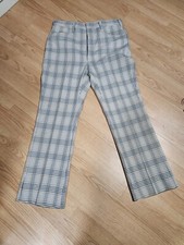 VINTAGE 70s Haggar Slacks Polyester Pants Size 8/10 Houndstooth Plaid USA