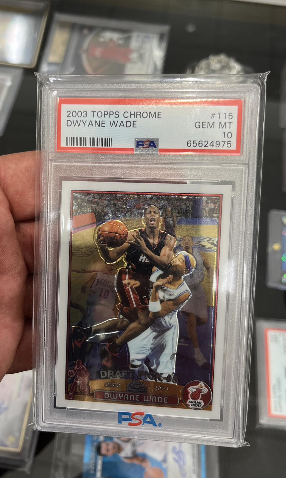 Dwyane Wade #115 Basketball Cards 2003 Topps Chrome trading card — raw and PSA graded price guide