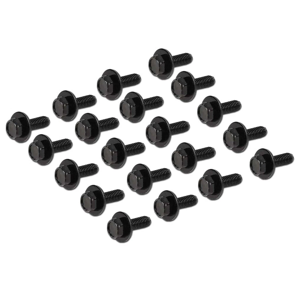 New Fit For Honda Acura Body Bolts - M6-1.0 x 20mm Long- 10mm Hex Black 20Pcs Foto 4 de 4