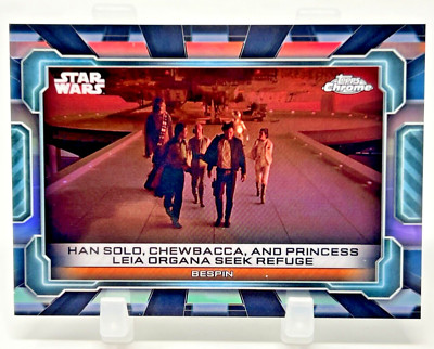 Topps Star Wars Hyperspace Card - GE-10 - Solo Chewbacca Leia Refuge - Refractor