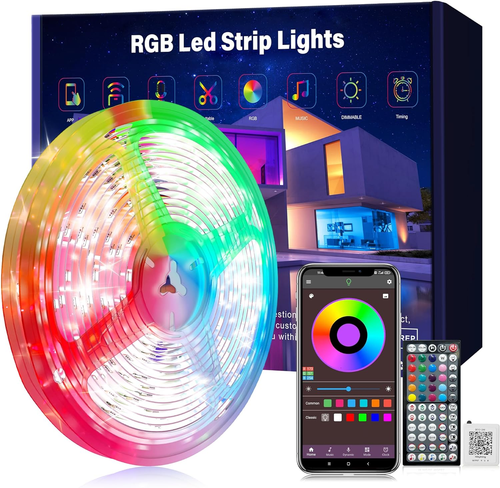65.6 Ft LED Lights for Bedroom Music Sync RGB LED Strip Lights with APP & Remote