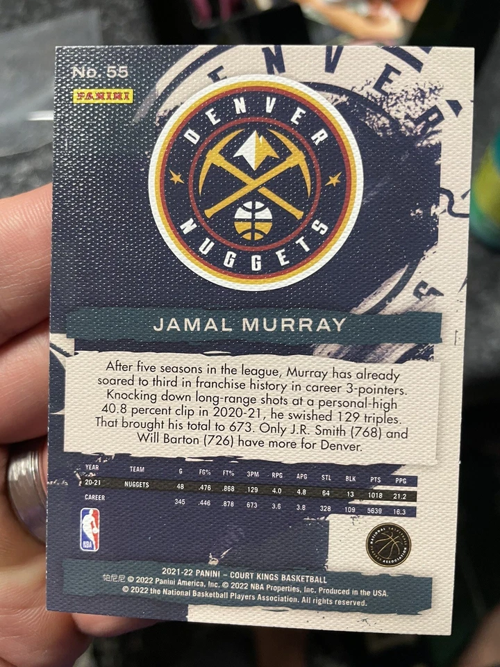 2021-22 Panini Court Kings #55 Jamal Murray Denver Nuggets NBA Champ 🔥🏀 - Image 2 of 2
