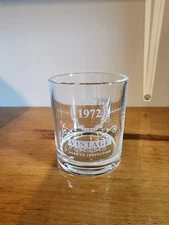 Kollea 1972 VTG Whiskey Glass Old Fashion 11Oz & 4 Bonus Greeting Cards