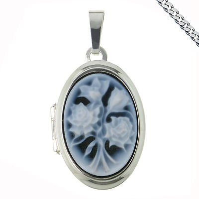 Medaillon Rosen auch mit Gravur zB Sternzeichen Kette Amulett Silber Medallion
