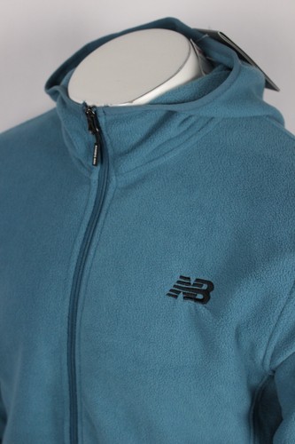 New Balance Men's Hoodie Full Zip Jacket Fleece Hooded Blue - Picture 4 of 5