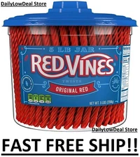RED VINES Twists Original Red Licorice Bulk Candy Jar 5 lbs.