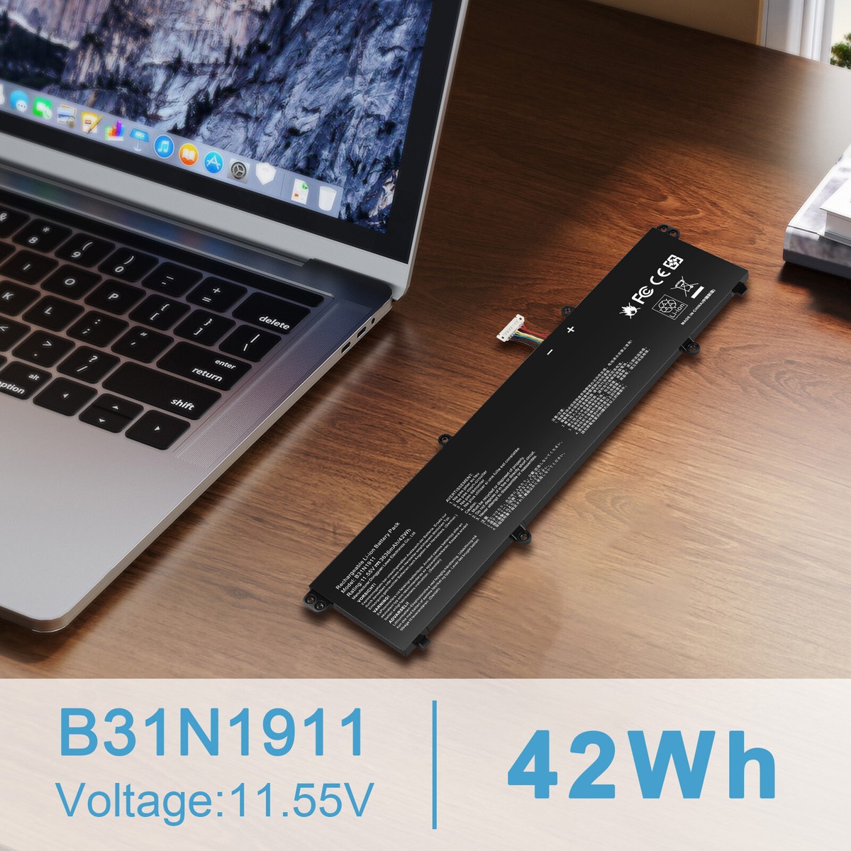 Laptop Flip 42Wh B31N1911 C31N1911 Laptop Battery For Asus M413