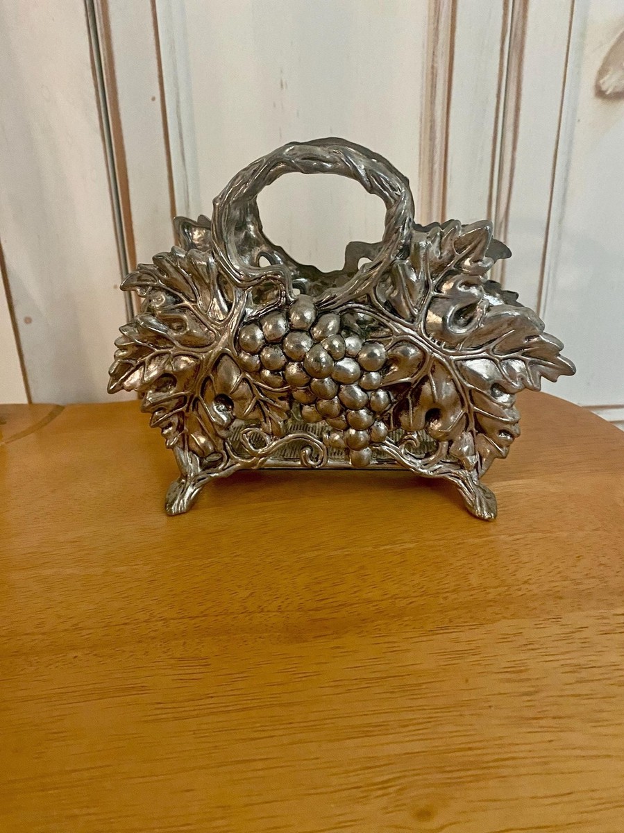 Vintage Godinger Letter Napkin Holder Grapevine Design Shabby Chic  Glam