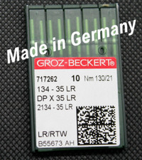 Nähmaschinennadeln Groz Beckert Ledernadel Rundkolben 134-35 LR Stärke 130/21