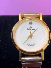 Ladies Diamond Quartz Armitron Watch 25/4848F  - Working Well! 