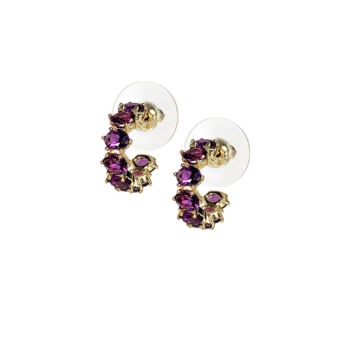 Kendra Scott Cailin Huggie Hoop Earrings in Purple Crystal and
