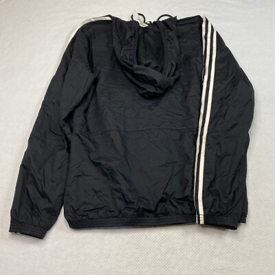 Adidas Mens Active Track Jacket sz M Black Full Zip Hooded Pockets