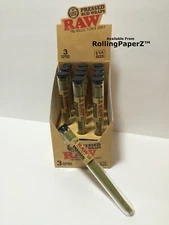 RAW Rolling Papers1 1/4 SIZE PRESSED BUD WRAP CONES One TUBE/ 3 Pre Rolled Cones