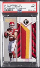 2017 PANINI LTD RC PHENOMS JERSEYS GOLD SPOTLIGHT PATRICK MAHOMES II 20/25 PSA 9