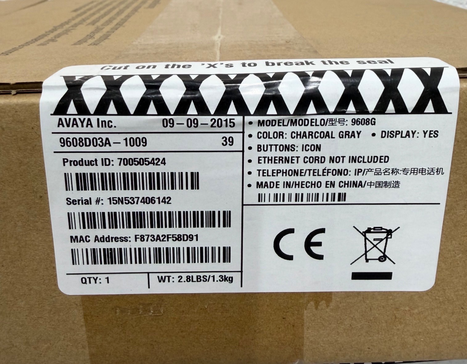NEW SEALED Avaya IP Office 500 9608G 700505424 - 8 Button IP VOIP POE Telephone