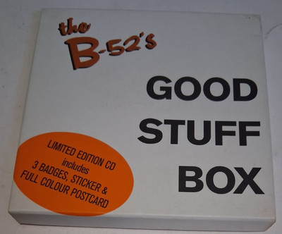 the B-52's  CD Single Ltd edition Good Stuff Box 3 Badges Sticker and Postcard