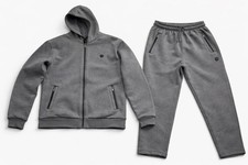 Men  s Gray Tracksuit Set Fleece Zip Hoodie  Pants 2 Piece Outfit