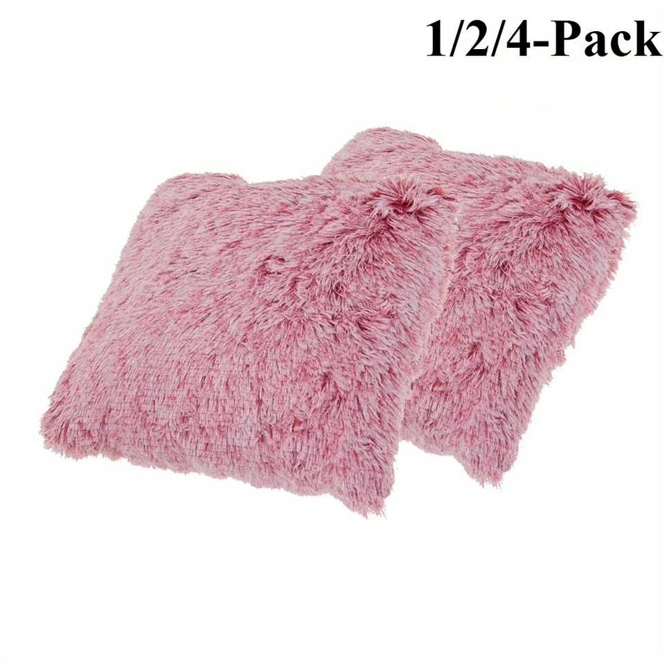 1/2/4pcs Square Velvet Cushion Sofa Plush Cushion Pillow Dark Red W/ Pillow Core - Image 3 of 4