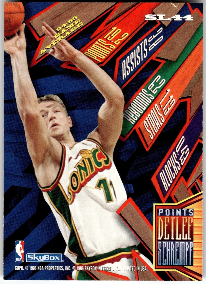 1995-96 Hoops #SL44 Detlef Schrempf Slamland - Image 2 of 2