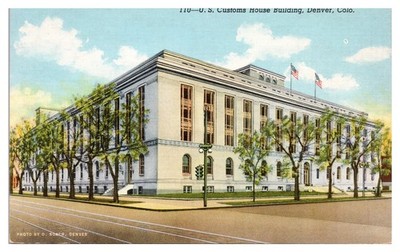 VTG US Customs House Building, Denver, Colorado  Postcard