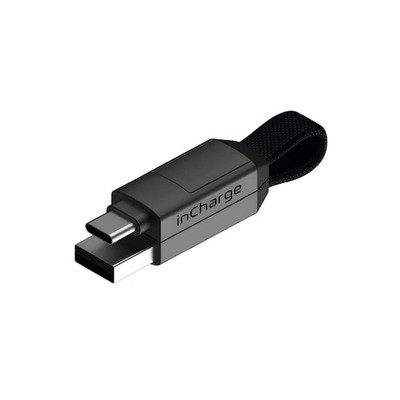 Rolling Square inCharge 6 - Keychain USB C Charger Cable, Lightning Gray