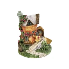 Artmark Resin Figurine Mouse in a Shoe House Cottage Roses Whimsical Vintage