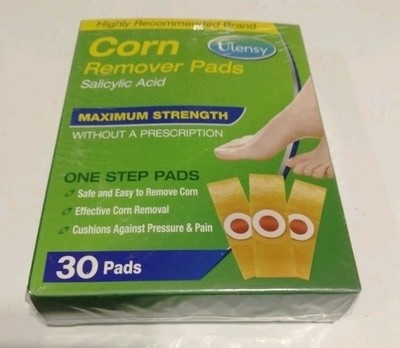 Medicated Corn Remover Pads Feet Toes 30 Pk 40% Salicylic Acid Xtra Strength New