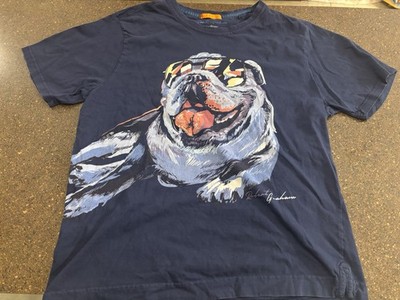 Robert Graham Short Sleeve Whiskey Bulldog Shirt Men s XL Blue Cotton Top