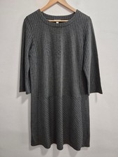 J. Jill Ponte Gray Striped Drop Waist Office Shift Dress Size Medium