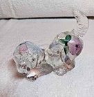 VINTAGE FENTON CLEAR GLASS "PLAYFUL PUPPY" FIGURINE HAND PAINTED BY M. MIHALIAK