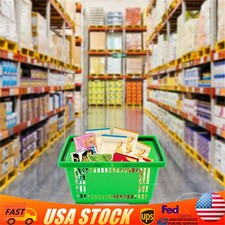 12PCS 18L Mesh Shopping Baskets with Handles Plastic Shopping Basket Portable