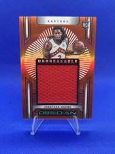 JONATHAN MOGBO 2024-25 OBSIDIAN ROOKIE UNBREAKABLE ETCH ORANGE FLOOD PATCH /99